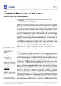 Drought Early Warning in Agri-Food Systems Drought Early Warning in Agri-Food Systems