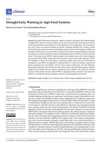 Drought Early Warning in Agri-Food Systems