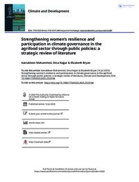 Strengthening women’s resilience and participation in climate governance in the agrifood sector through public policies: a strategic review of literature Strengthening women’s resilience and participation in climate governance in the agrifood sector through public policies: a strategic review of literature