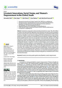 Livestock Innovations, Social Norms, and Women’s Empowerment in the Global South Livestock Innovations, Social Norms, and Women’s Empowerment in the Global South