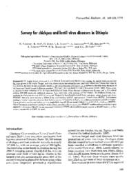 Survey for chickpea and lentil virus diseases in Ethiopia Survey for chickpea and lentil virus diseases in Ethiopia