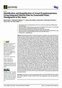 Identification and Quantification of Actual Evapotranspiration Using Integrated Satellite Data for Sustainable Water Management in Dry Areas Identification and Quantification of Actual Evapotranspiration Using Integrated Satellite Data for Sustainable Water Management in Dry Areas