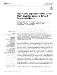 Processors' Experience in the Use of Flash Dryer for Cassava-derived Products in Nigeria Processors' Experience in the Use of Flash Dryer for Cassava-derived Products in Nigeria