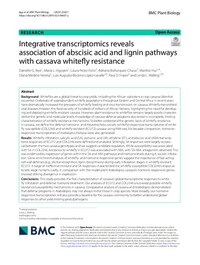 Integrative transcriptomics reveals association of abscisic acid and lignin pathways with cassava whitefly resistance Integrative transcriptomics reveals association of abscisic acid and lignin pathways with cassava whitefly resistance