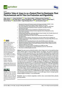 Nutritive Value of Ajuga iva as a Pastoral Plant for Ruminants: Plant Phytochemicals and In Vitro Gas Production and Digestibility Nutritive Value of Ajuga iva as a Pastoral Plant for Ruminants: Plant Phytochemicals and In Vitro Gas Production and Digestibility