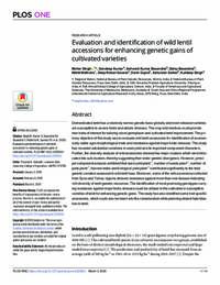 Evaluation and identification of wild lentil accessions for enhancing genetic gains of cultivated varieties