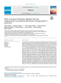 Effect of rosemary (Rosmarinus officinalis) leaf meal supplementation on production performance and egg quality of laying hens