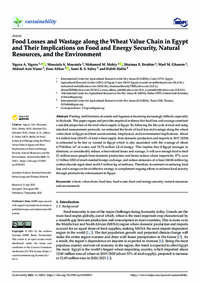 Food Losses and Wastage along the Wheat Value Chain in Egypt and Their Implications on Food and Energy Security, Natural Resources, and the Environment Food Losses and Wastage along the Wheat Value Chain in Egypt and Their Implications on Food and Energy Security, Natural Resources, and the Environment