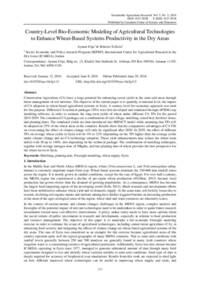 Country-Level Bio-Economic Modeling of Agricultural Technologies to Enhance Wheat-Based Systems Productivity in the Dry Areas