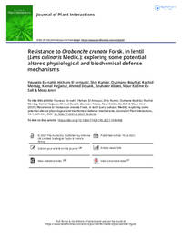 Resistance to Orobanche crenata Forsk. in lentil (Lens culinaris Medik.): exploring some potential altered physiological and biochemical defense mechanisms