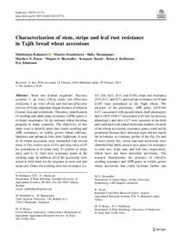 Characterization of stem, stripe and leaf rust resistance in Tajik bread wheat accessions Characterization of stem, stripe and leaf rust resistance in Tajik bread wheat accessions