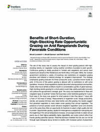Benefits of Short-Duration, High-Stocking Rate Opportunistic Grazing on Arid Rangelands During Favorable Conditions Benefits of Short-Duration, High-Stocking Rate Opportunistic Grazing on Arid Rangelands During Favorable Conditions