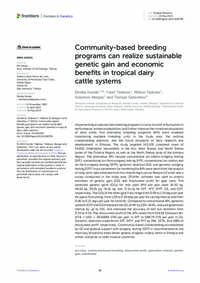 Community-based breeding programs can realize sustainable genetic gain and economic benefits in tropical dairy cattle systems Community-based breeding programs can realize sustainable genetic gain and economic benefits in tropical dairy cattle systems
