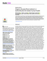 Organic dry pea (Pisum sativum L.) biofortification for better human health Organic dry pea (Pisum sativum L.) biofortification for better human health