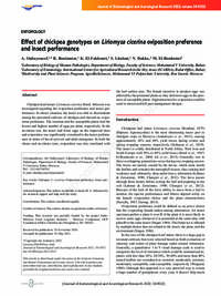 Effect of chickpea genotypes on Liriomyza cicerina oviposition preference and insect performance