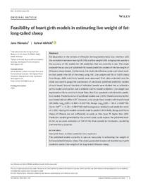 Feasibility of heart girth models in estimating live weight of fat-long-tailed sheep Feasibility of heart girth models in estimating live weight of fat-long-tailed sheep