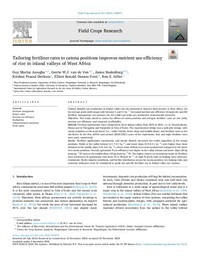 Tailoring fertilizer rates to catena positions improves nutrient use efficiency of rice in inland valleys of West Africa Tailoring fertilizer rates to catena positions improves nutrient use efficiency of rice in inland valleys of West Africa