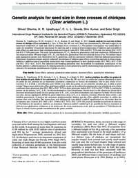 Genetic analysis for seed size in three crosses of chickpea (Cicer arietinum L.)