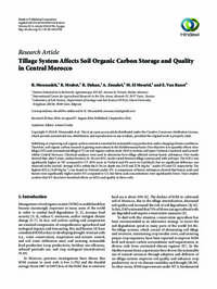 Tillage System Affects Soil Organic Carbon Storage and Quality in Central Morocco Tillage System Affects Soil Organic Carbon Storage and Quality in Central Morocco
