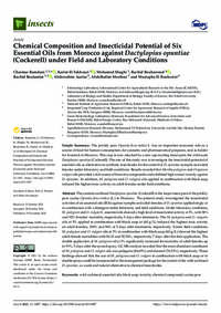 Chemical Composition and Insecticidal Potential of Six Essential Oils from Morocco against Dactylopius opuntiae (Cockerell) under Field and Laboratory Conditions Chemical Composition and Insecticidal Potential of Six Essential Oils from Morocco against Dactylopius opuntiae (Cockerell) under Field and Laboratory Conditions