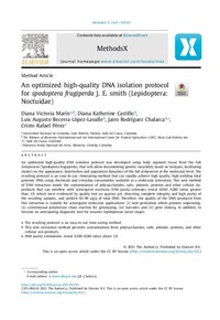An optimized high-quality DNA isolation protocol for spodoptera frugiperda J. E. smith (Lepidoptera: Noctuidae) An optimized high-quality DNA isolation protocol for spodoptera frugiperda J. E. smith (Lepidoptera: Noctuidae)