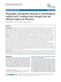 Phenotypic and genetic diversity in Sinorhizobium meliloti and S. medicae from drought and salt affected regions of Morocco Phenotypic and genetic diversity in Sinorhizobium meliloti and S. medicae from drought and salt affected regions of Morocco