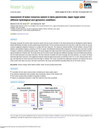 Assessment of water resources system in Qena governorate, Upper Egypt under different hydrological and agronomic conditions