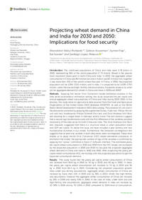 Projecting wheat demand in China and India for 2030 and 2050: Implications for food security Projecting wheat demand in China and India for 2030 and 2050: Implications for food security