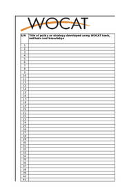 WOCAT Reporting Form 2 WOCAT Reporting Form 2