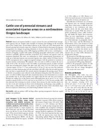 Cattle use of perennial streams and associated riparian areas on a northeastern Oregon landscape Cattle use of perennial streams and associated riparian areas on a northeastern Oregon landscape