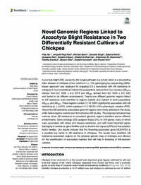 Novel Genomic Regions Linked to Ascochyta Blight Resistance in Two Differentially Resistant Cultivars of Chickpea Novel Genomic Regions Linked to Ascochyta Blight Resistance in Two Differentially Resistant Cultivars of Chickpea