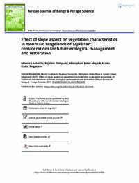 Effect of slope aspect on vegetation characteristics in mountain  rangelands of Tajikistan: considerations for future ecological management  and restoration