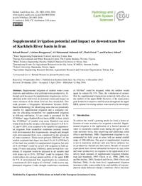 Supplemental irrigation potential and impact on downstream flow of Karkheh River Basin of Iran