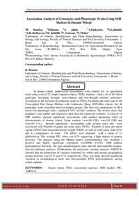 Association Analysis of Genotypic and Phenotypic Traits Using SSR Marker in Durum Wheat