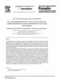 Eco - physiological behaviour of two woody oak species to combat desertification in the east Mediterranean-a case study from Lebanon