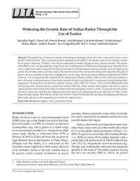 Widening the Genetic Base of Indian Barley Through the Use of Exotics Widening the Genetic Base of Indian Barley Through the Use of Exotics