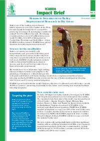 Returns to Investment on Barley Improvement Research in Dry Areas Returns to Investment on Barley Improvement Research in Dry Areas