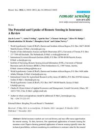 The potential and uptake of remote sensing in insurance: A review The potential and uptake of remote sensing in insurance: A review