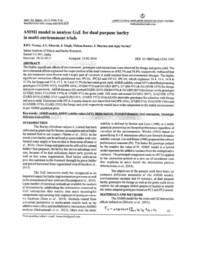 AMMI model to analyse GxE for dual purpose barley in multi-environment trials AMMI model to analyse GxE for dual purpose barley in multi-environment trials