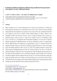 Evaluation of deficit irrigation for efficient sheep production from permanent sown pastures in a dry continental climate