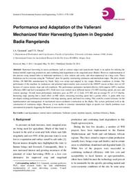Performance and Adaptation of the Vallerani Mechanized Water Harvesting System in Degraded Badia Rangelands Performance and Adaptation of the Vallerani Mechanized Water Harvesting System in Degraded Badia Rangelands