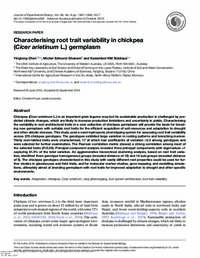 Characterising root trait variability in chickpea (Cicer arietinum L.) germplasm Characterising root trait variability in chickpea (Cicer arietinum L.) germplasm