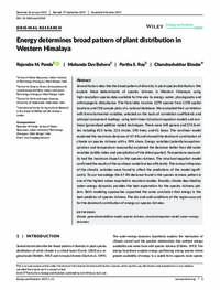 Energy determines broad pattern of plant distribution in Western Himalaya Energy determines broad pattern of plant distribution in Western Himalaya
