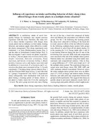 Influence of experience on intake and feeding behavior of dairy sheep when offered forages from woody plants in a multiple-choice situation1