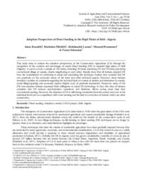 Adoption Perspectives of Direct Seeding in the High Plains of Sétif - Algeria Adoption Perspectives of Direct Seeding in the High Plains of Sétif - Algeria