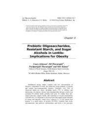 Prebiotic Oligosaccharides, Resistant Starch and Sugar Alcohols in Lentils: Implications for Obesity