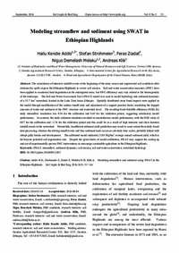 Modeling streamflow and sediment using SWAT in Ethiopian Highlands Modeling streamflow and sediment using SWAT in Ethiopian Highlands