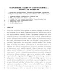 Temperature sensitivity of food legumes: a physiological insight