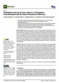 Exploratory Survey of Lixus algirus L. (Coleoptera: Curculionidae) and Its Natural Enemies in Morocco Exploratory Survey of Lixus algirus L. (Coleoptera: Curculionidae) and Its Natural Enemies in Morocco