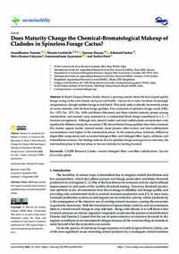 Does Maturity Change the Chemical-Bromatological Makeup of Cladodes in Spineless Forage Cactus? Does Maturity Change the Chemical-Bromatological Makeup of Cladodes in Spineless Forage Cactus?